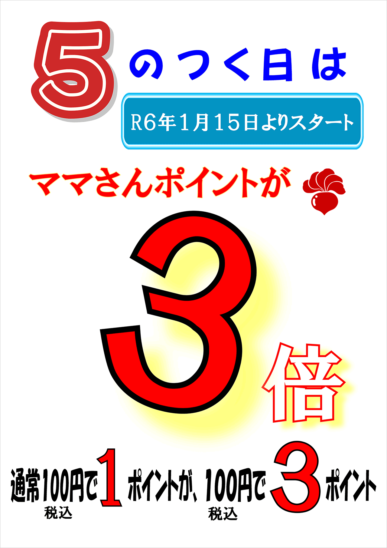 ママさんポイントが3倍！